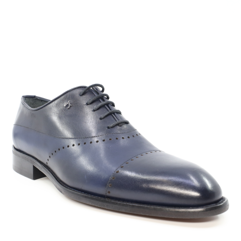 Pantofi oxford bărbați Luca di Gioia bleumarin din piele  3685BP1244BL