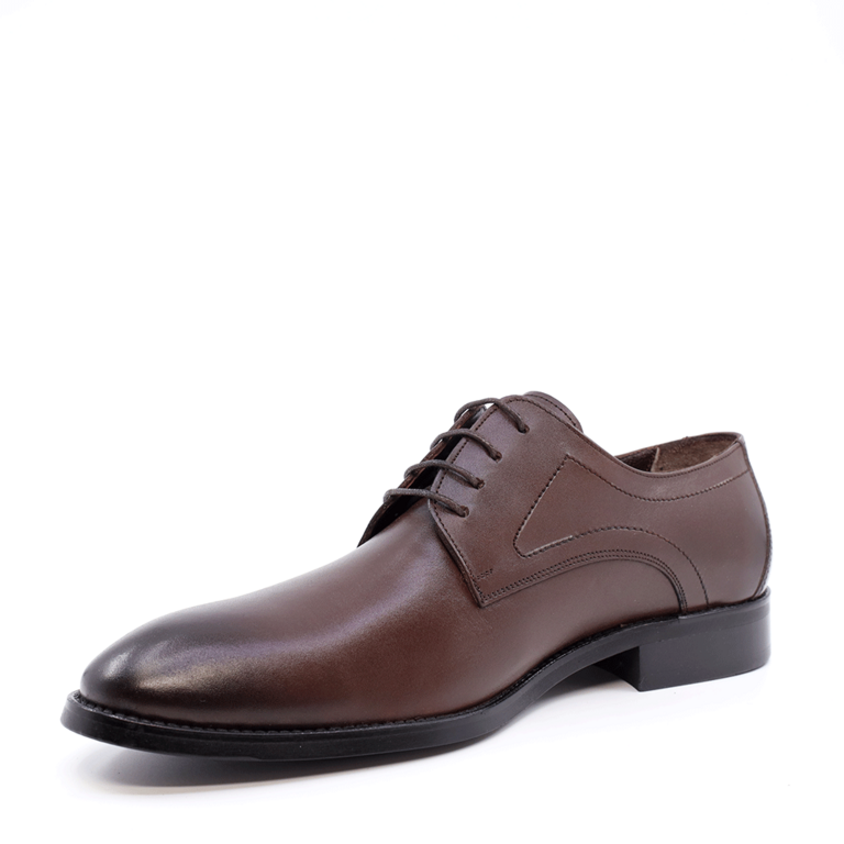Pantofi derby bărbați TheZeus maro din piele 2105BP26052M