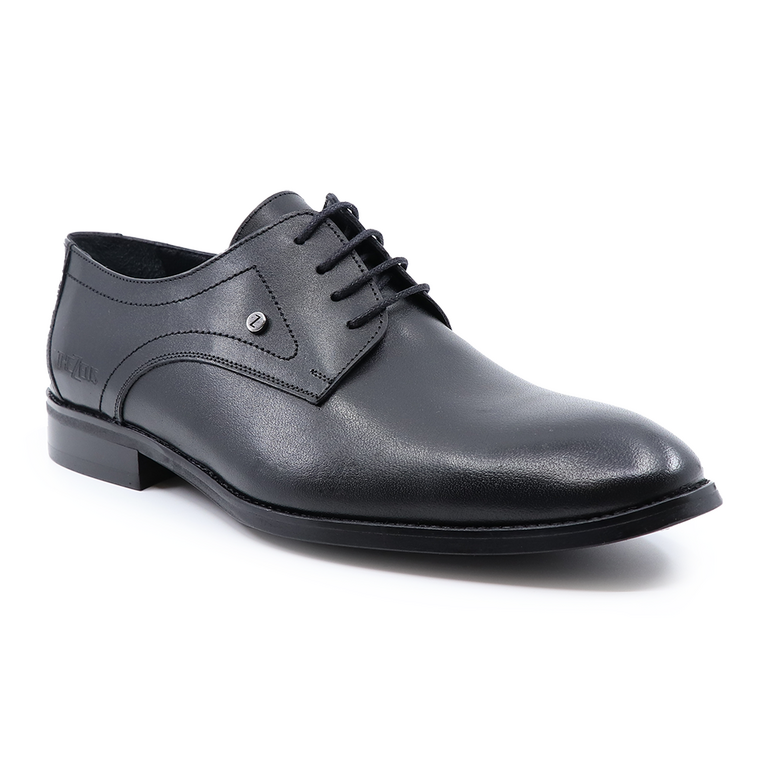 Pantofi derby bărbați TheZeus negri din piele 2105BP26052N
