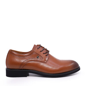 Benvenuti cognac leather men's derby shoes 3857BP324CO