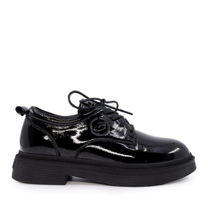 Benvenuti kids derby shoes in black patent leather 3795FP206LN
