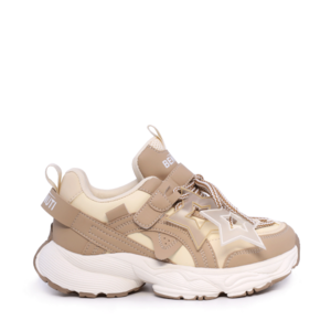 Benvenuti children's beige leather and textile sneakers 3797FP160BE