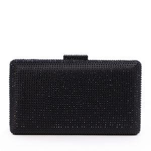 Benvenuti women's clutch purse black with rhinestones 290PLS11179N
