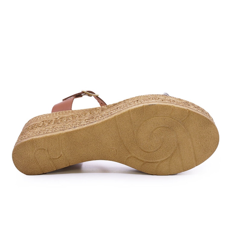 Sandale cu platformă femei Benvenuti albe din piele  1807DS16128A