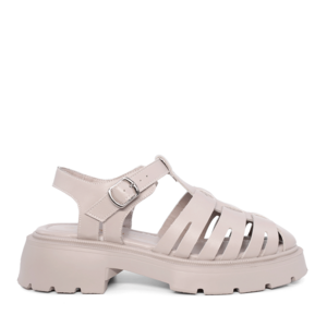 Women's Benvenuti taupe closed toe sandals in leather 1277DS6456TA