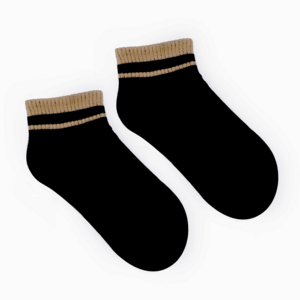 Women's sneaker socks in black cotton 323dsosulx07n