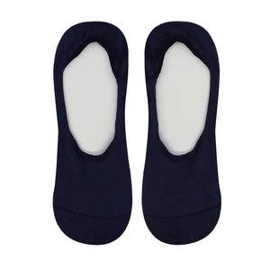 Women's mocasin socks in navy cotton 323dsosulx20bl
