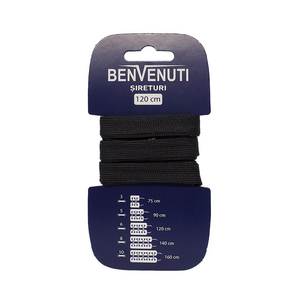 Șiret plat necerat  Benvenuti negru din vâscoză 97si120pnvn