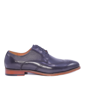 Men's Enzo Bertini dark gray leather Oxford shoes 1646BP221747GR
