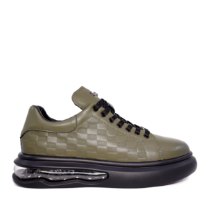 Men's Enzo Bertini green leather sneakers 3866BP411V