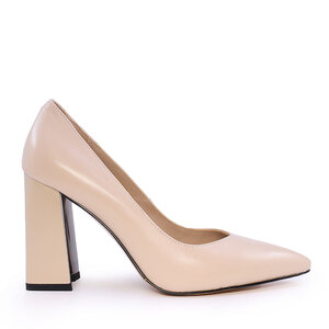 Enzo Bertini Women's Beige Leather High Heel Shoes 1127DP2863BE