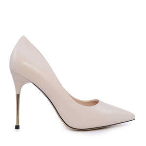 Enzo Bertini beige genuine leather women's stiletto shoes with heel 3867DP271BE