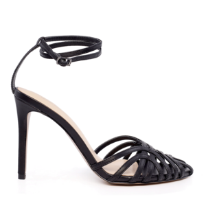 Enzo Bertini Women's Black Genuine Leather High Heel Sandals 3927DS12070N