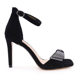 Black velor Enzo Bertini women's sandals 1127DS8432VN