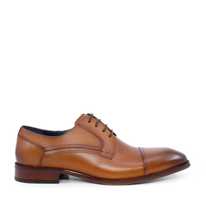 Luca di Gioia cognac leather men's derby shoes 1797BP0052CO