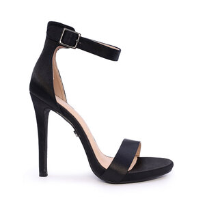 Luca di Gioia Women's Black Satin High Heel Sandals 1157DS2302RAN