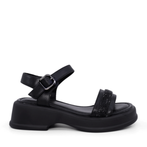 Luca di Gioia women's black leather sandals 1297DS1591N