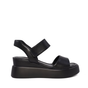 Luca di Gioia women's black leather platform sandals 1297DS1441N