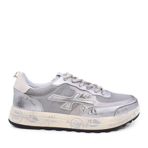 Men's sneakers Premiata Nous silver genuine leather and textile 1697BP6654AG