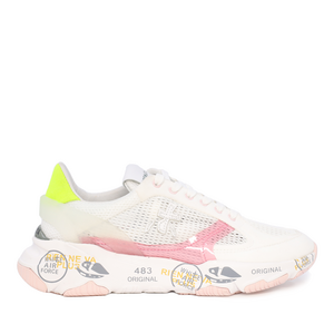 Premiata women Buff Ly sneakers in white and pink genuine leather 1695DPF6197A