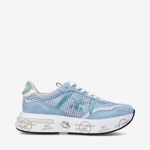 Light blue Premiata Cassie women's sneakers in suede and textile 1697DPF6723VAZ