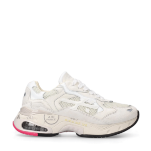 Women's Premiata Sharky-D white suede and textile sneakers 1697DP288A