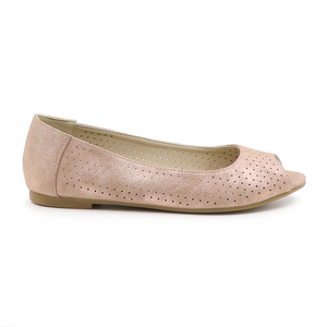 Solo Donna women open toe flats in pink faux leather  1163DD3400RO