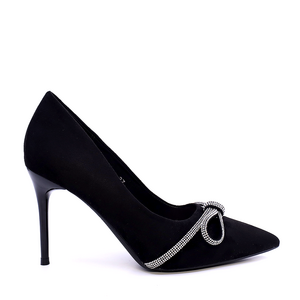 Solo Donna Chaussures à talons aiguilles noires avec strass pour femmes 2547DP9100VN