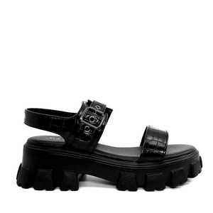 Women's chunky sandals Solo Donna black synthetic 2547DS8049CN