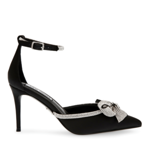 Chaussures à talons aiguilles noires pour femmes de Steve Madden avec ornements en strass, modèle 1466DDLUMIEREN.