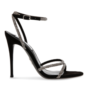 Women's black sandals by Steve Madden with rhinestones, model 1466DSBRYANNAN.